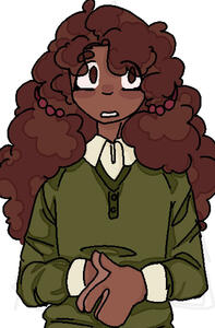 A bust up colored drawing of Rebecca Costwolds
