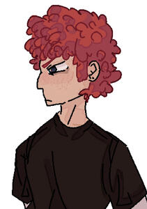 A colored side profile bust-up drawing of Scott Tenorman