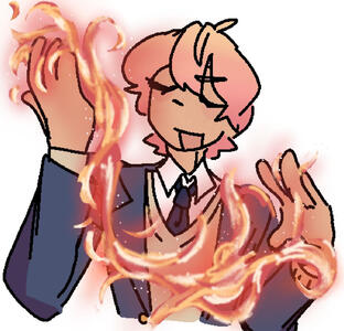 tsukasa tenma proudly weilding the power of fire